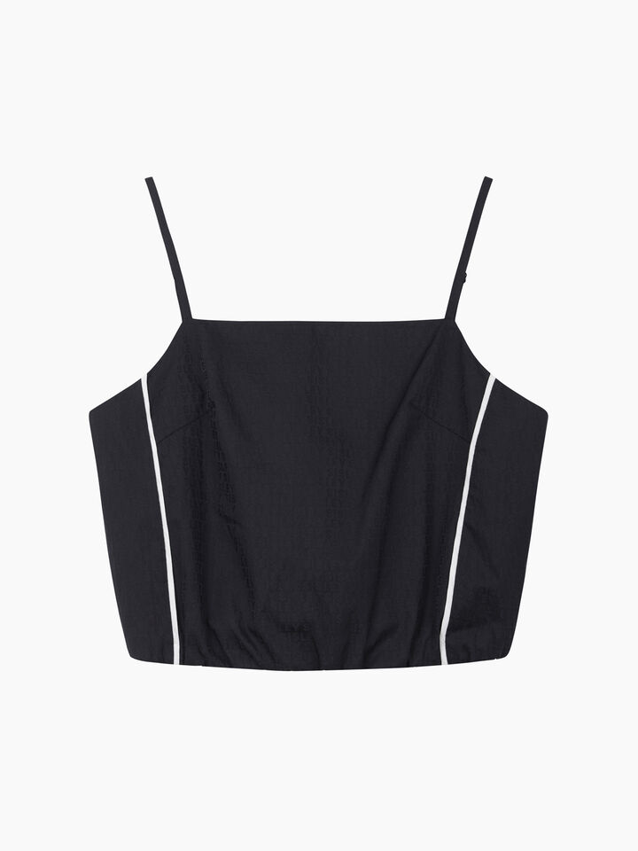 Black bustier with jacquard pattern - sisley k top - Preto | Sisley K image number 2
